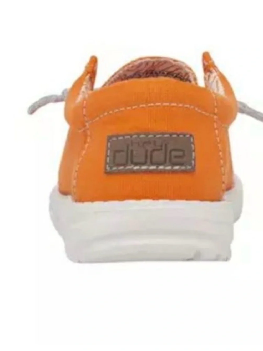 NEW Hey Dude Fiesta Orange Youth Size 5 Women Size 7 Canvas Casual Slip-Ons WTAG